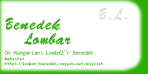 benedek lombar business card